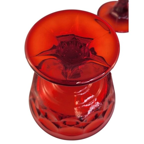 Vintage Noritake Ruby Red Cadmium Sherbet Dessert Coupe Glass Set Of 4 - Picture 9 of 9